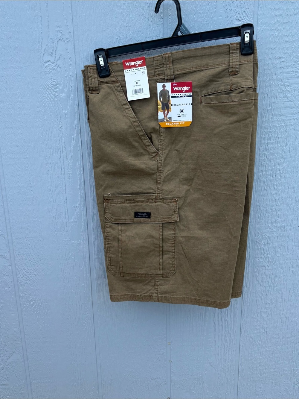 Wrangler Tan Cargo Shorts with Utility Pocket